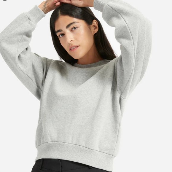 Everlane Grey Cropped Crew Pullover 
